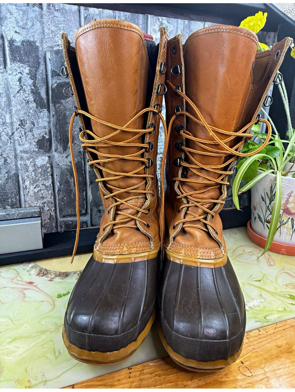 Vintage LaCrosse Made in USA Leather Hunting / Duck Boots men 9
